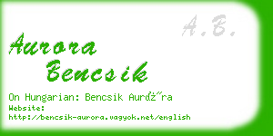 aurora bencsik business card